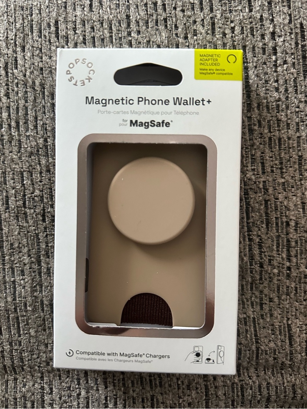 PopSocket Magnetic Phone Wallet+ for MagSafe in Tan - New in Box
